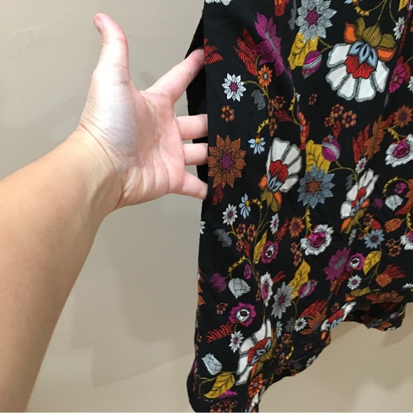 J.jill women’s Medium Tank Shift Dress Black printed Floral Boho Beach New - Picture 3 of 10